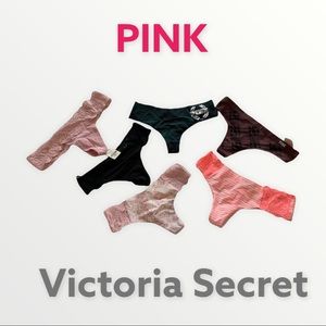 Lot of 6 pair PINK by Victoria Secret XS NWT